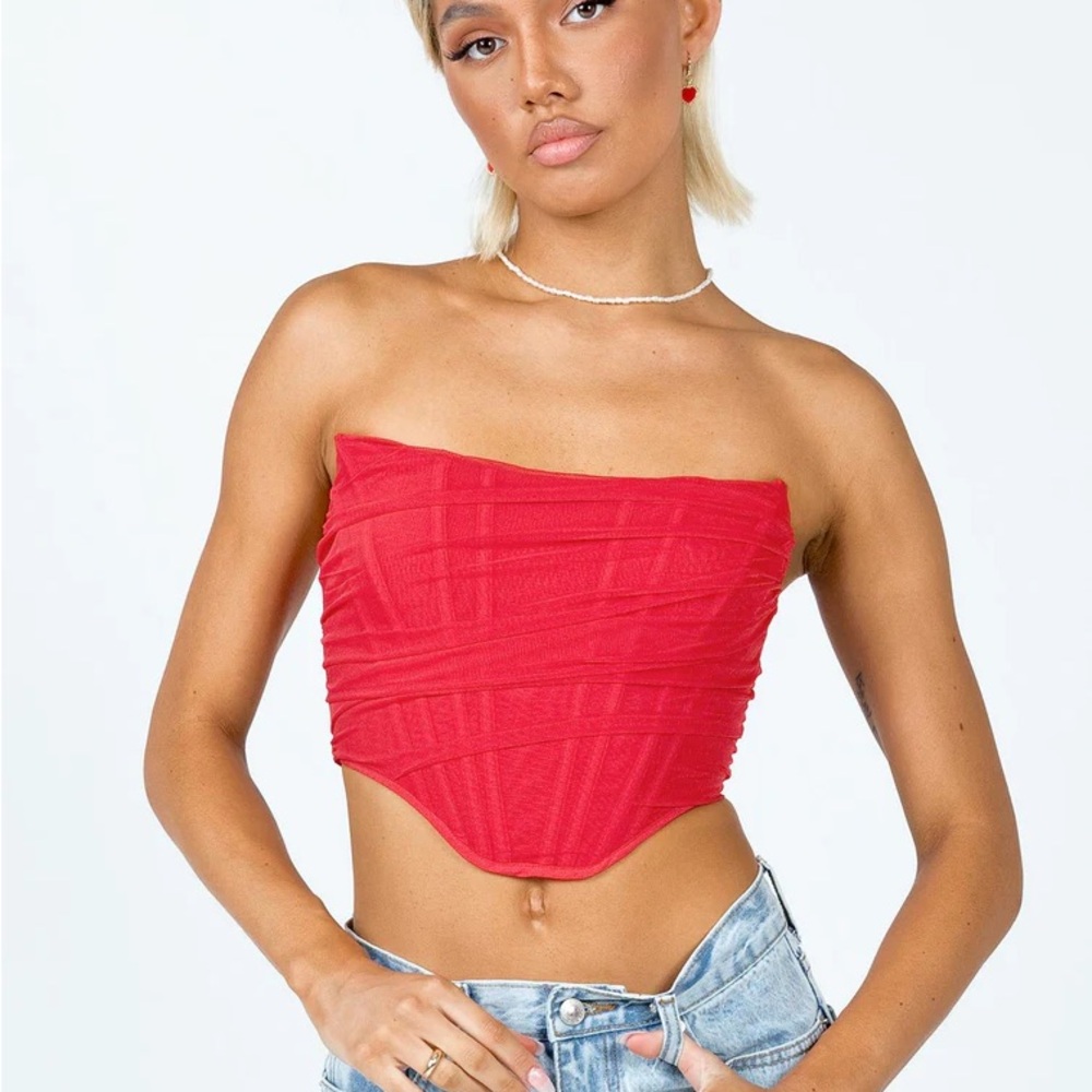 Princess Polly Avery Bustier Red Size 2